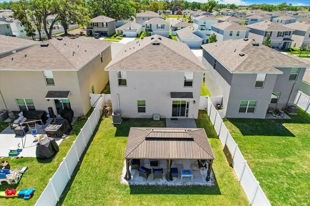 an aerial view of multiple house