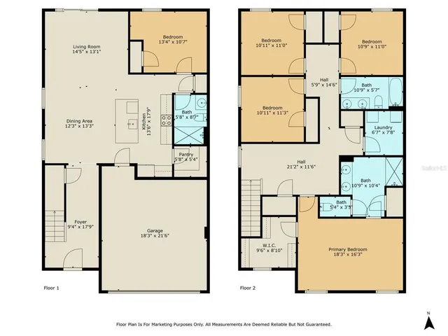 a view of a house with brick walls and a yard with plants