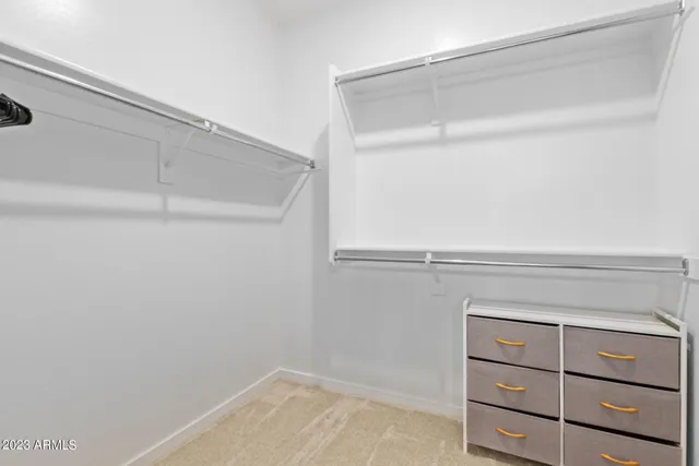 a view of an empty walk in closet