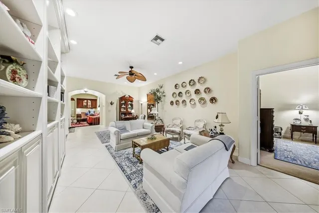 a living room with furniture