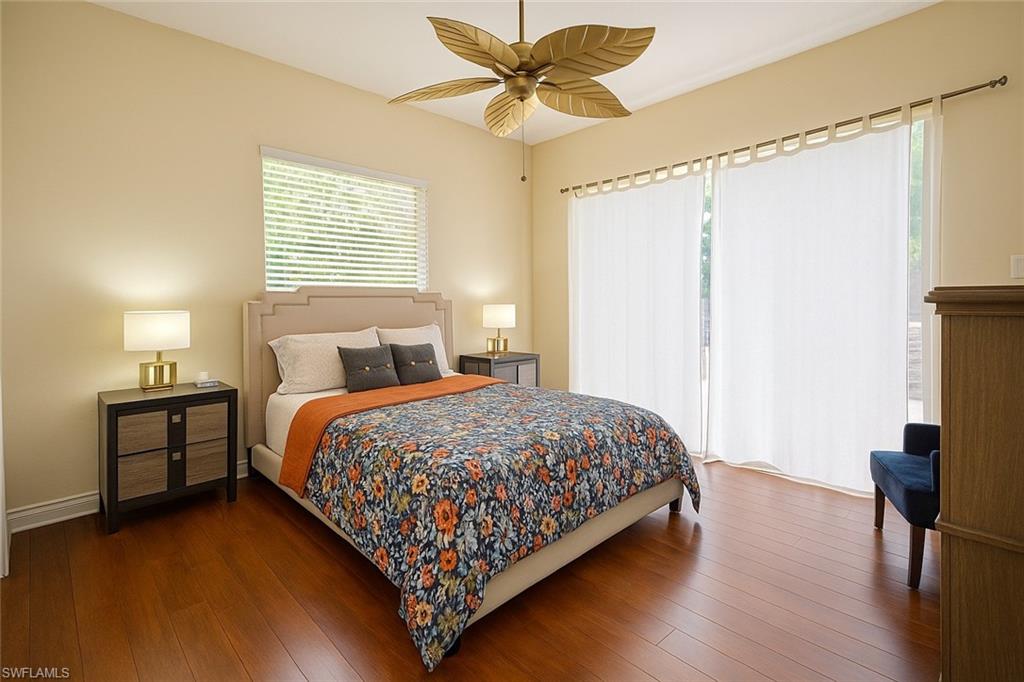 1975 San Marco Road Marco Island, FL 34145 - Photo 40 of 46 Bedroom with a ceiling fan and hardwood / wood-style flooring