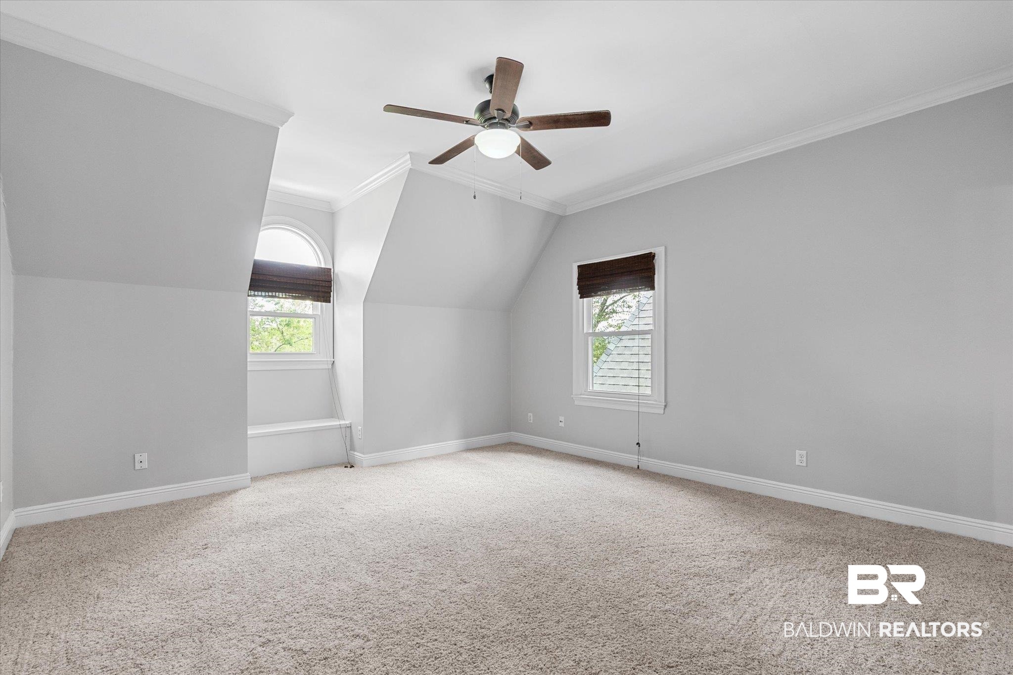 5231 Dawes Road Grand Bay, AL 36541 - Photo 23 of 49 Additional living space with ceiling fan, carpet flooring, and a healthy amount of sunlight