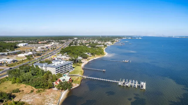 an aerial view of a city