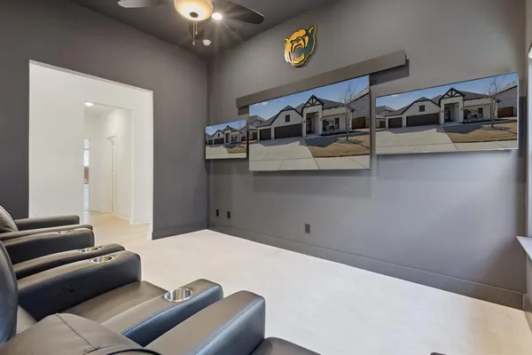 a living room with furniture and couch