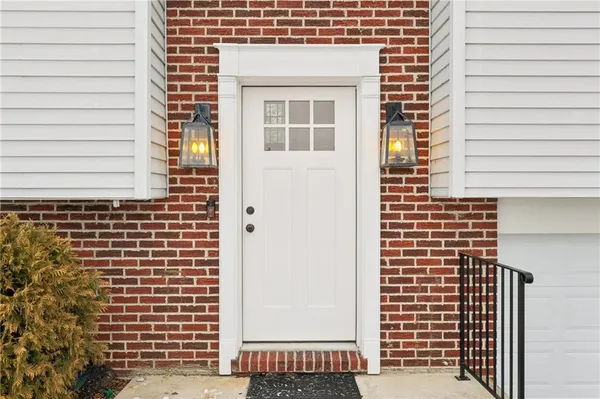 a view of a door of a building