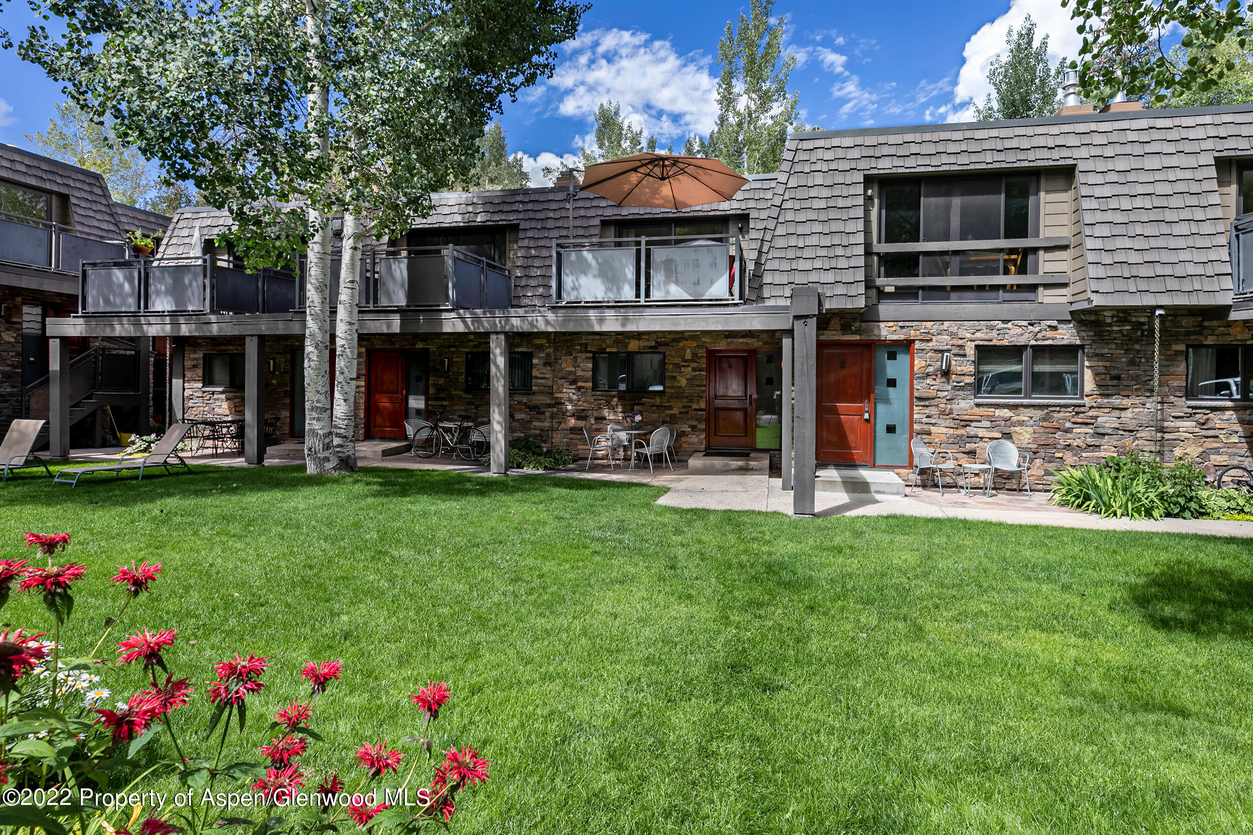 124 East Durant Avenue, Unit 4 Aspen, CO 81611 - Photo 1 of 13 a front view of a house with swimming pool and garden