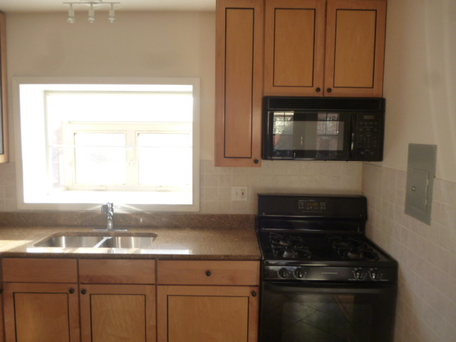 7530 North Ridge Boulevard, Unit 3W Chicago, IL 60645 - Photo 8 of 23 a kitchen with granite countertop a sink stainless steel appliances and cabinets