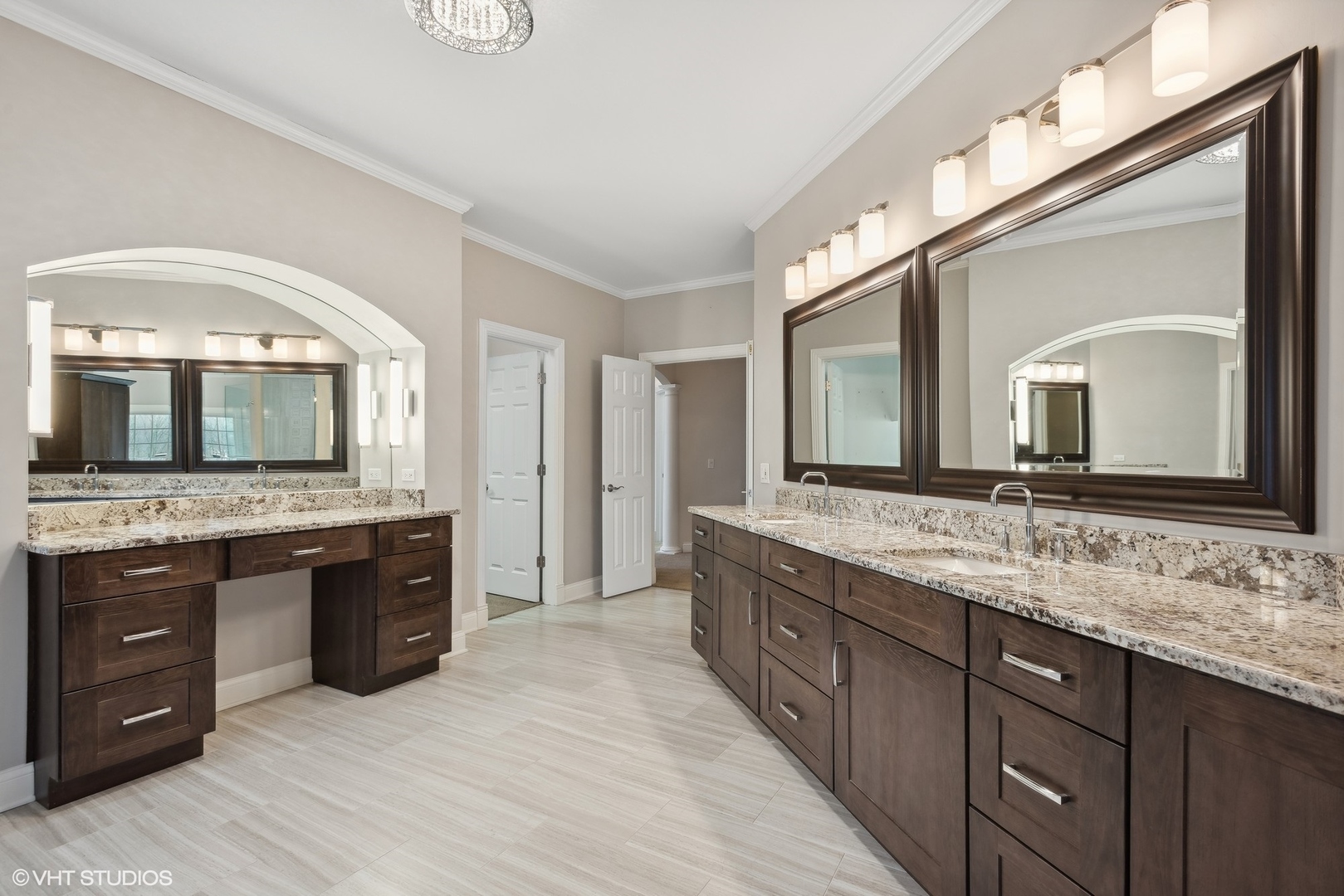 5N156 Dunham Road St. Charles, IL 60174 - Photo 45 of 65 a bathroom with a granite countertop double vanity sink and a large mirror