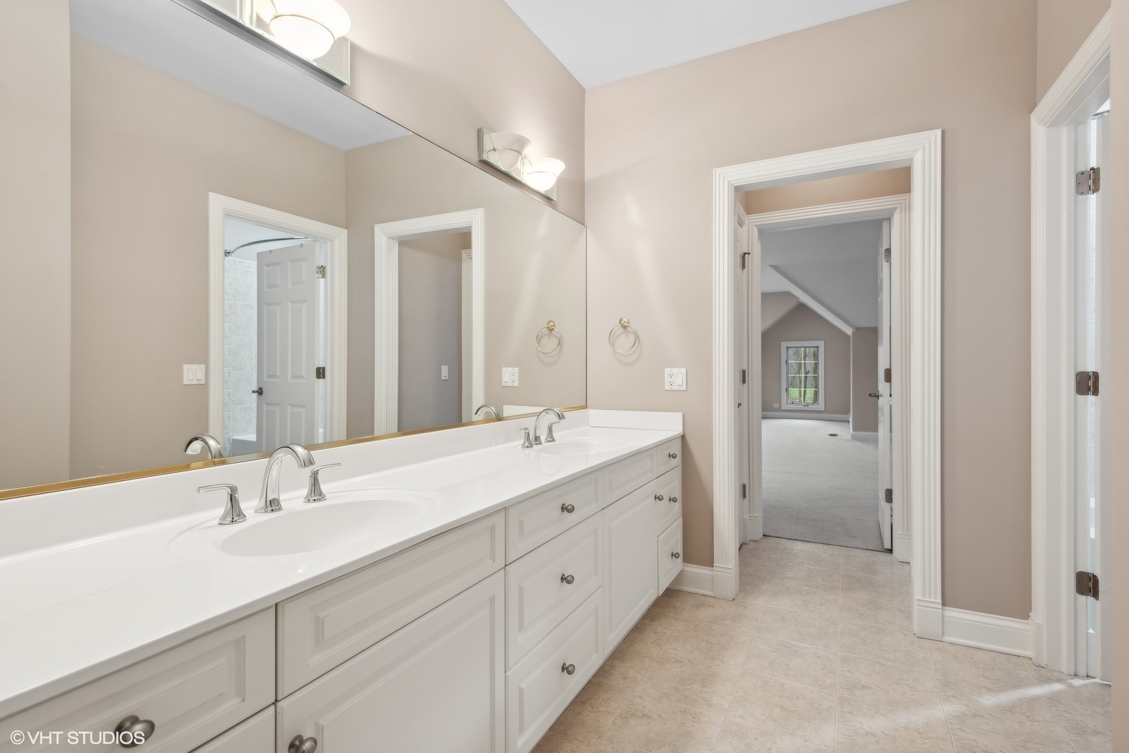 5N156 Dunham Road St. Charles, IL 60174 - Photo 58 of 65 a bathroom with a double vanity sink mirror and next to a white cabinet