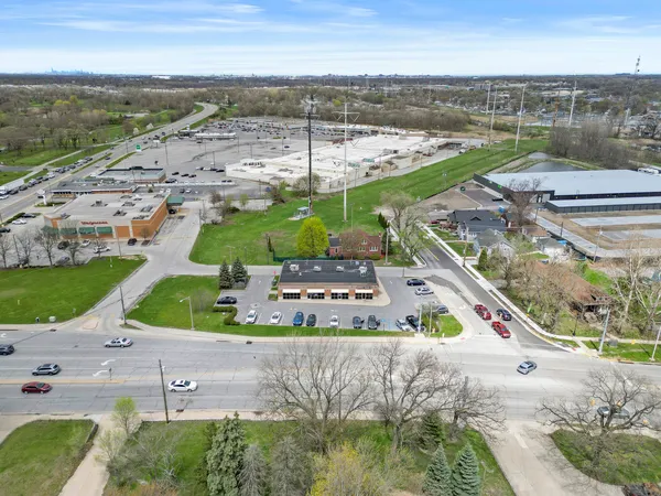 an aerial view of a city