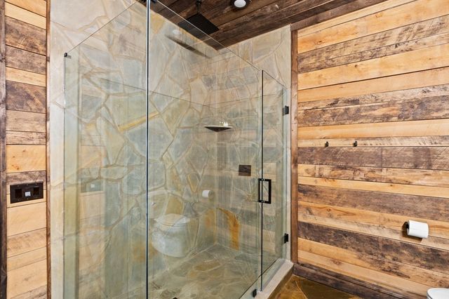 a bathroom with a shower