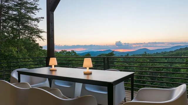 a view of mountains and valleys