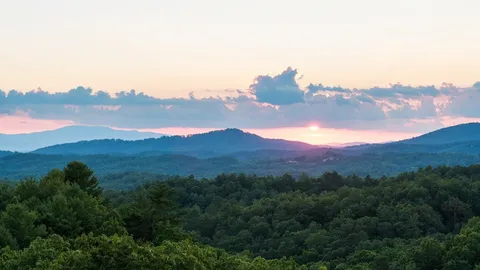 a view of a city and mountains