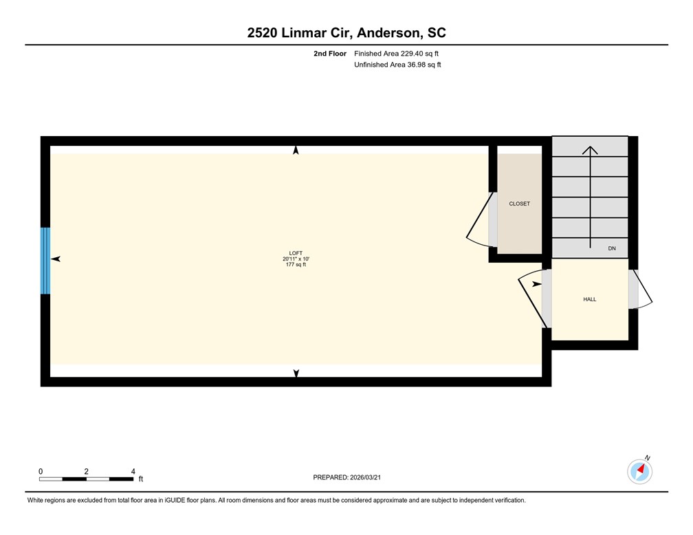 2520 Linmar Circle Anderson, SC 29621 - Photo 50 of 50 A clear, well-arranged floor plan illustrates the functional layout of this property's second level.