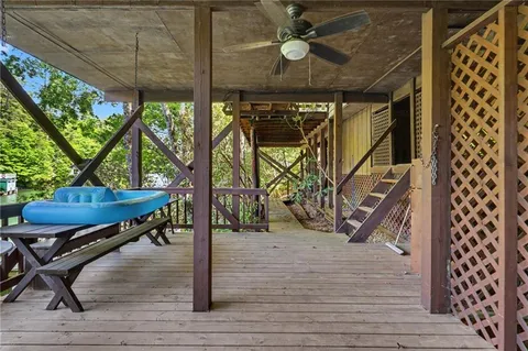 a backyard of a house with lots of green space