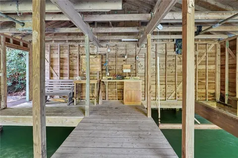 a view of a pathway to a yard