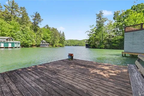 a view of a lake with outdoor space