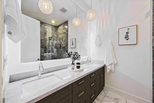 a view of a lake with a patio