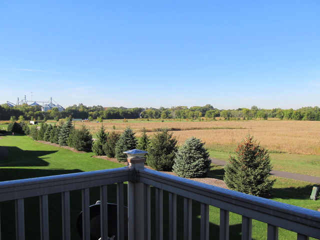 983 Kelly Lane, Unit 983 Sycamore, IL 60178 - Photo 2 of 25 a balcony with wooden floor and lake view