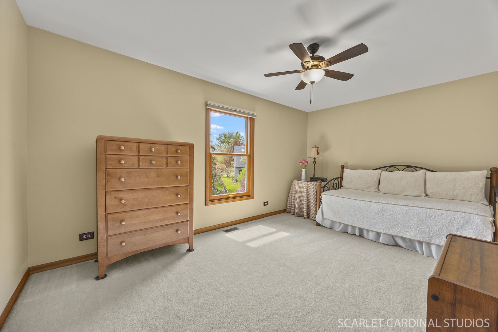 2565 Thornley Court Aurora, IL 60504 - Photo 23 of 59 a spacious bedroom with a bed and ceiling fan