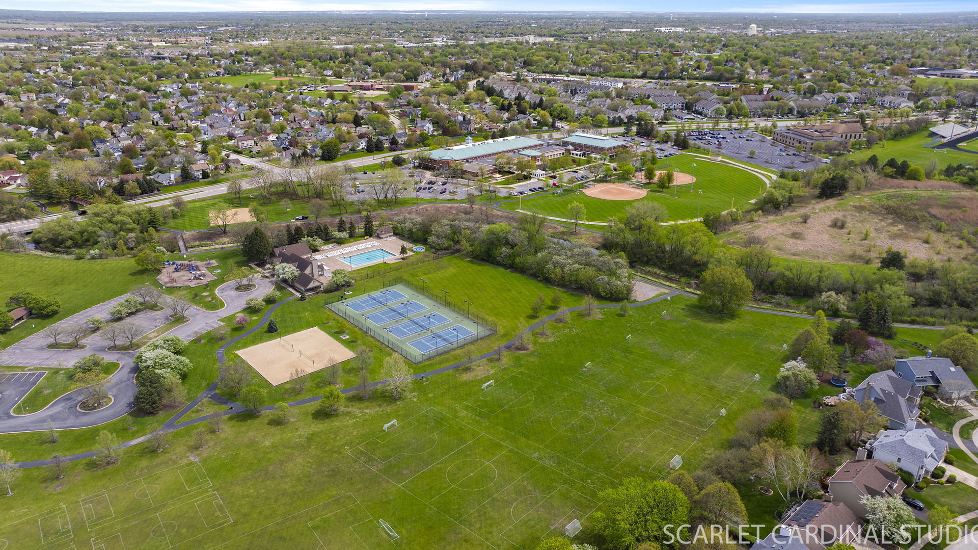 2565 Thornley Court Aurora, IL 60504 - Photo 46 of 59 an aerial view of residential houses with outdoor space