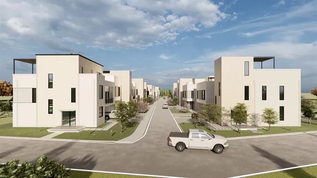 a view of a building with pathway