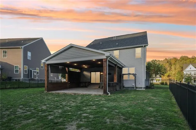 a house view with a garden space