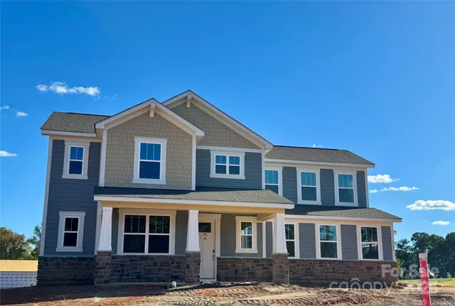 a front view of residential houses