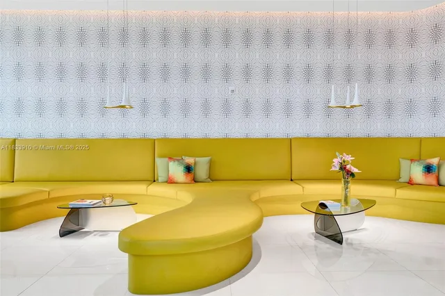 a view of a room with wooden walls