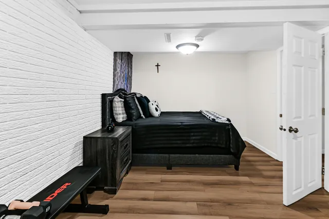 a view of entryway with wooden floor