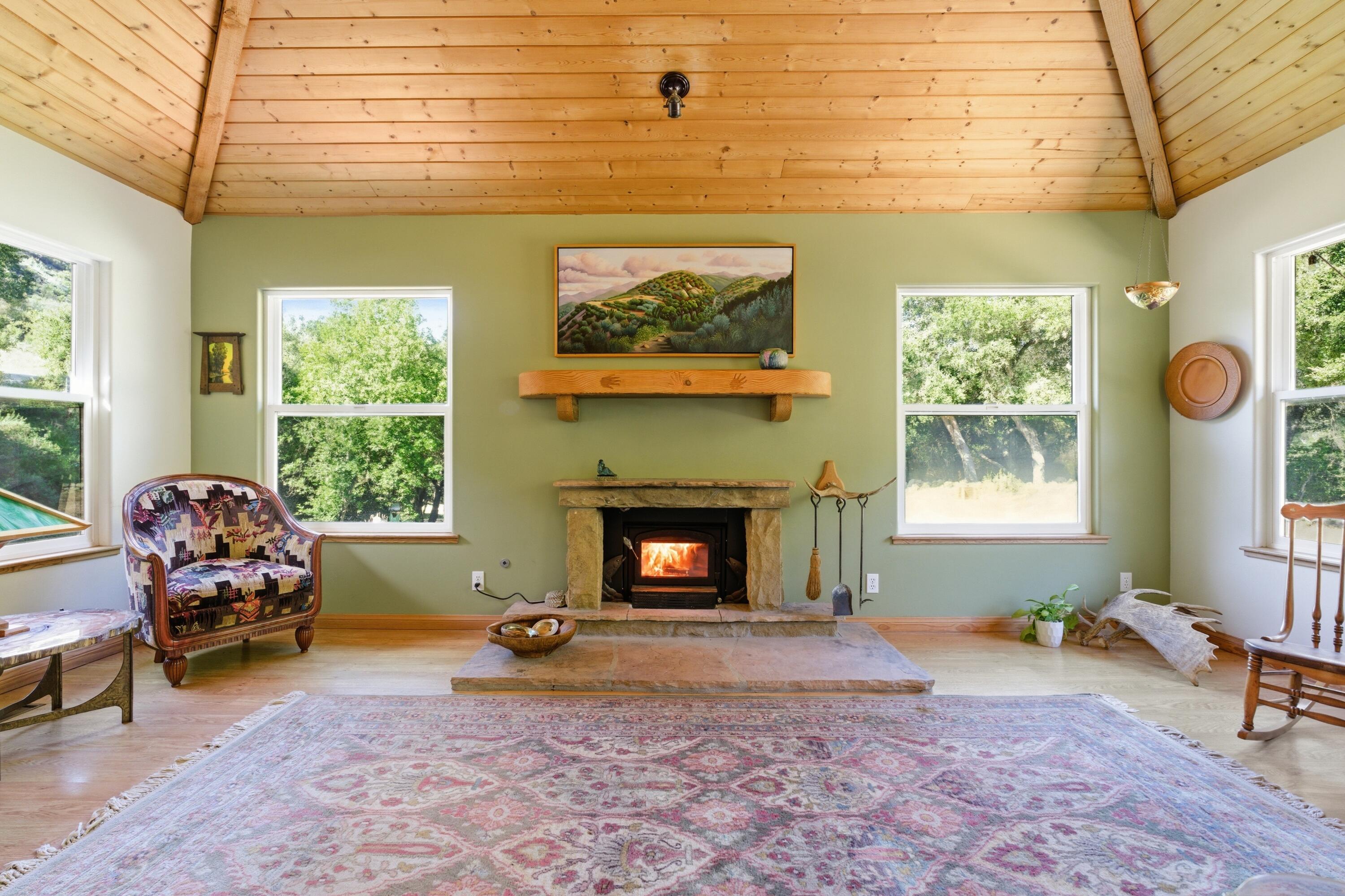 1743 San Marcos Pass Road Santa Barbara, CA 93105 - Photo 6 of 56 Living Room with Fireplace