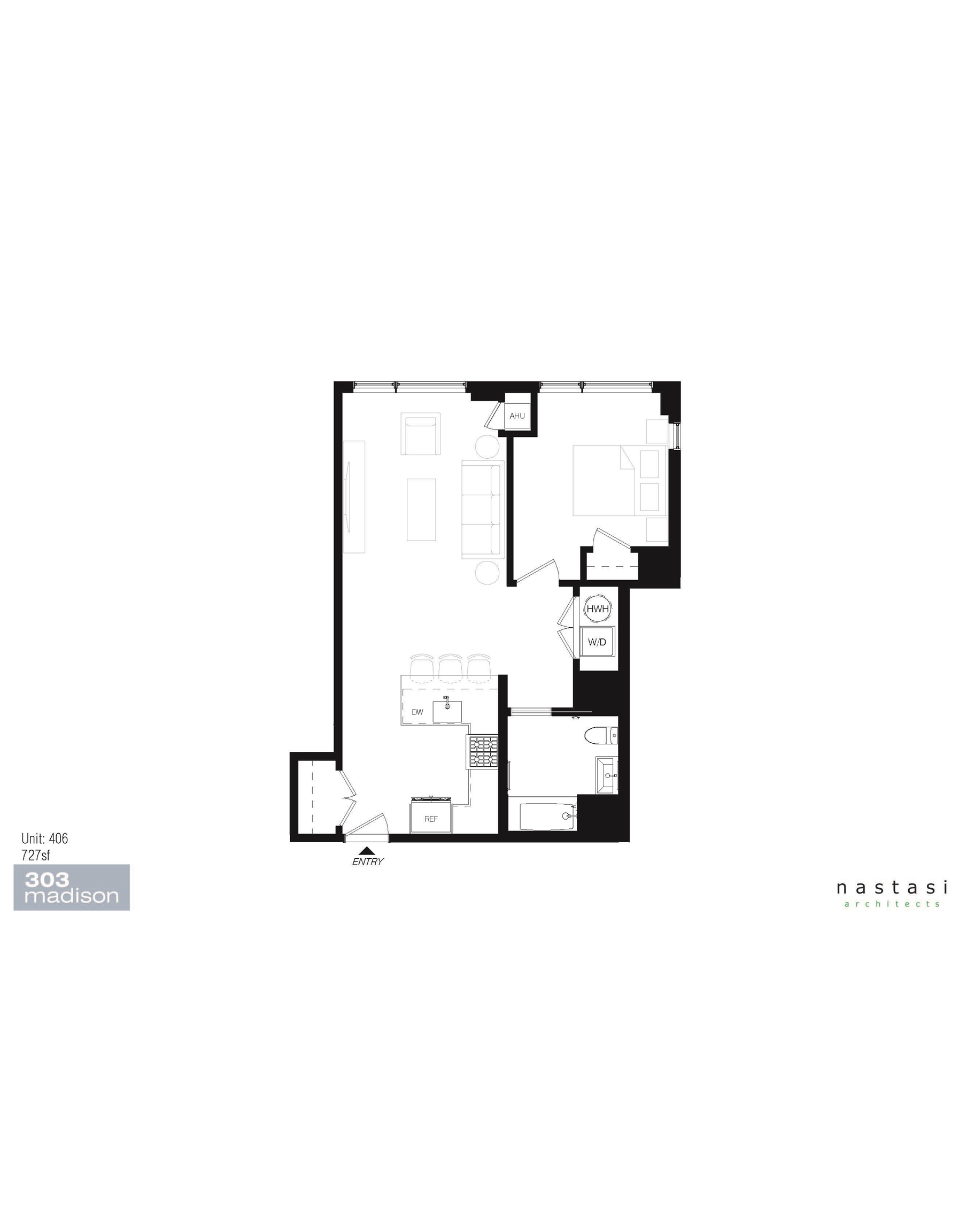 303 Madison Street, Unit 406 Hoboken, NJ 07030 - Photo 14 of 29 a picture of a floor plan