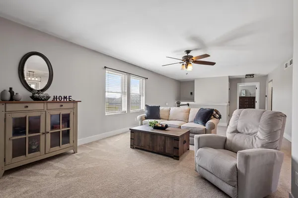 a view of a yard with an outdoor space