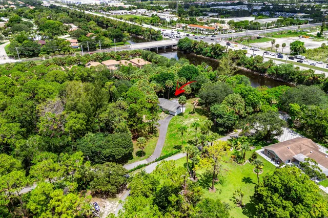 a view of a lake with a houses