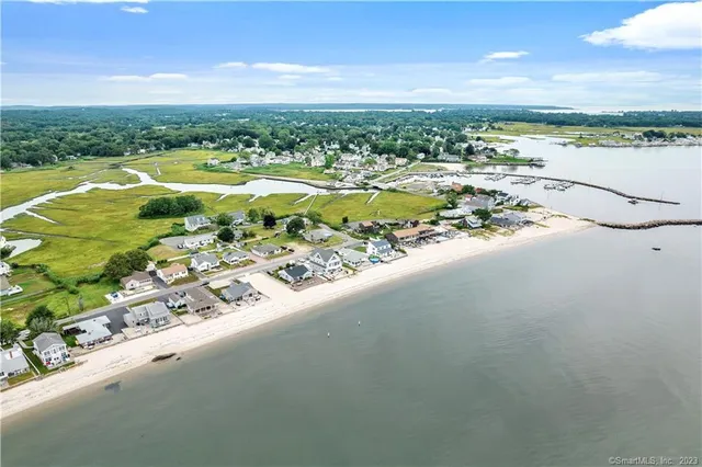an aerial view of residential building and lake view