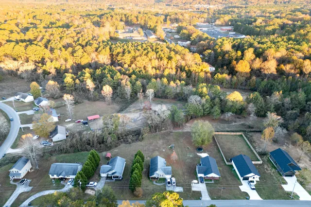 an aerial view of multiple house