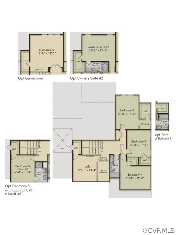 8607 Beyer Road Chesterfield, VA 23832 - Photo 6 of 28 Second Floor Layout - home will have the Opt Gamer