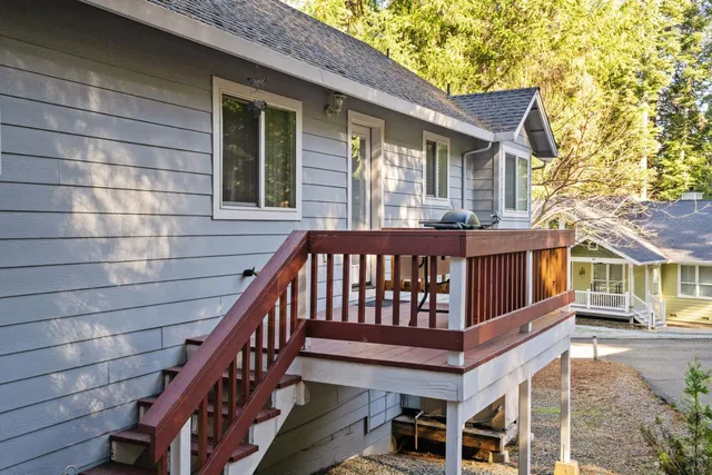 a view of a house with a deck