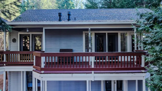 a view of a house with a deck