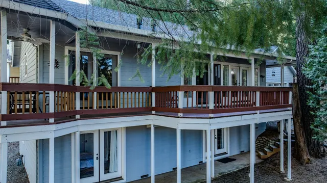 a view of a house with a deck