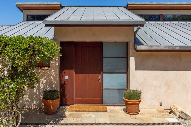 a front view of a house with entryway