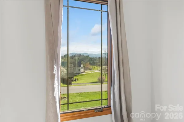 a view of a glass door