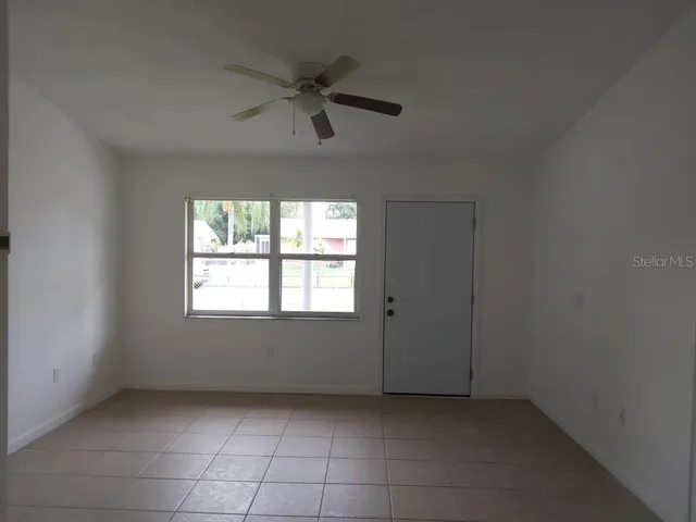 an empty room with a window