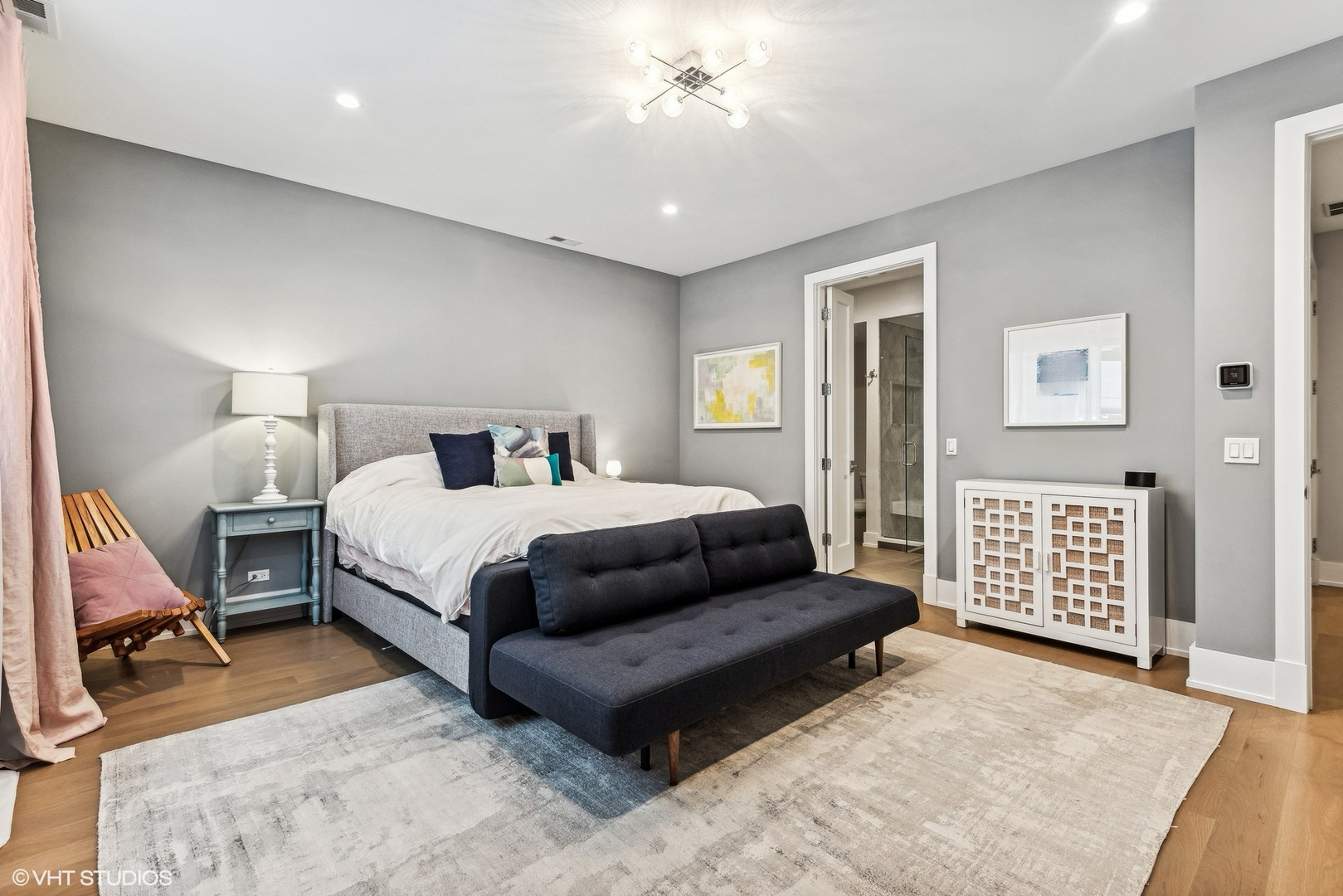 220 South Green Street, Unit 3N Chicago, IL 60607 - Photo 15 of 34 a bedroom with a bed window and couch