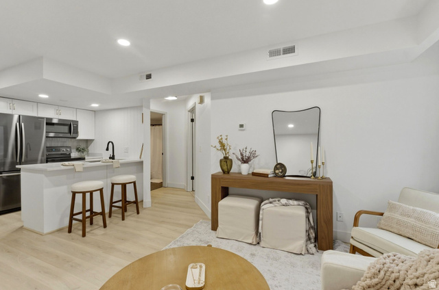 1175 Canyon Road, Unit 77 Ogden, UT 84404 - Photo 3 of 16 Living room featuring recessed lighting and light wood-type flooring