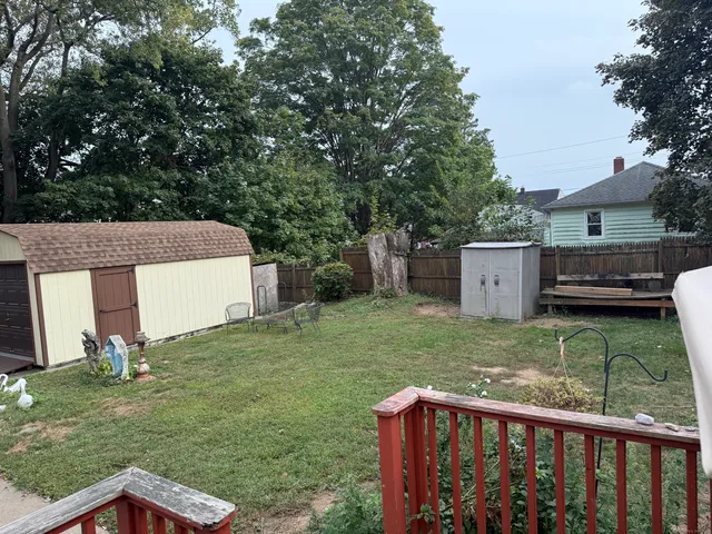 a view of a backyard with a garden