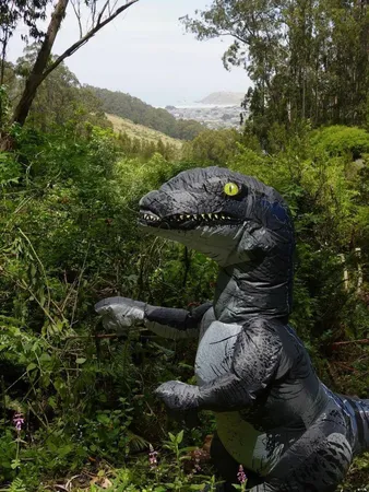 a view of a forest with large trees