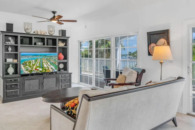 a living room filled with furniture and a flat screen tv