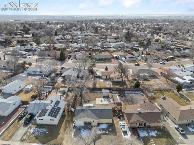 an aerial view of a city