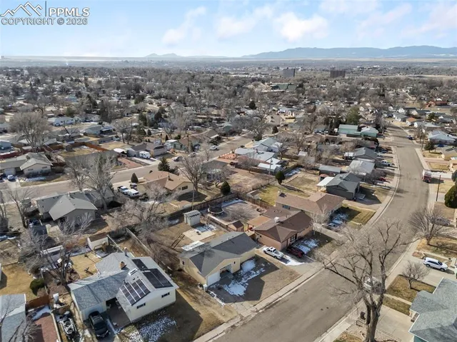 an aerial view of a city